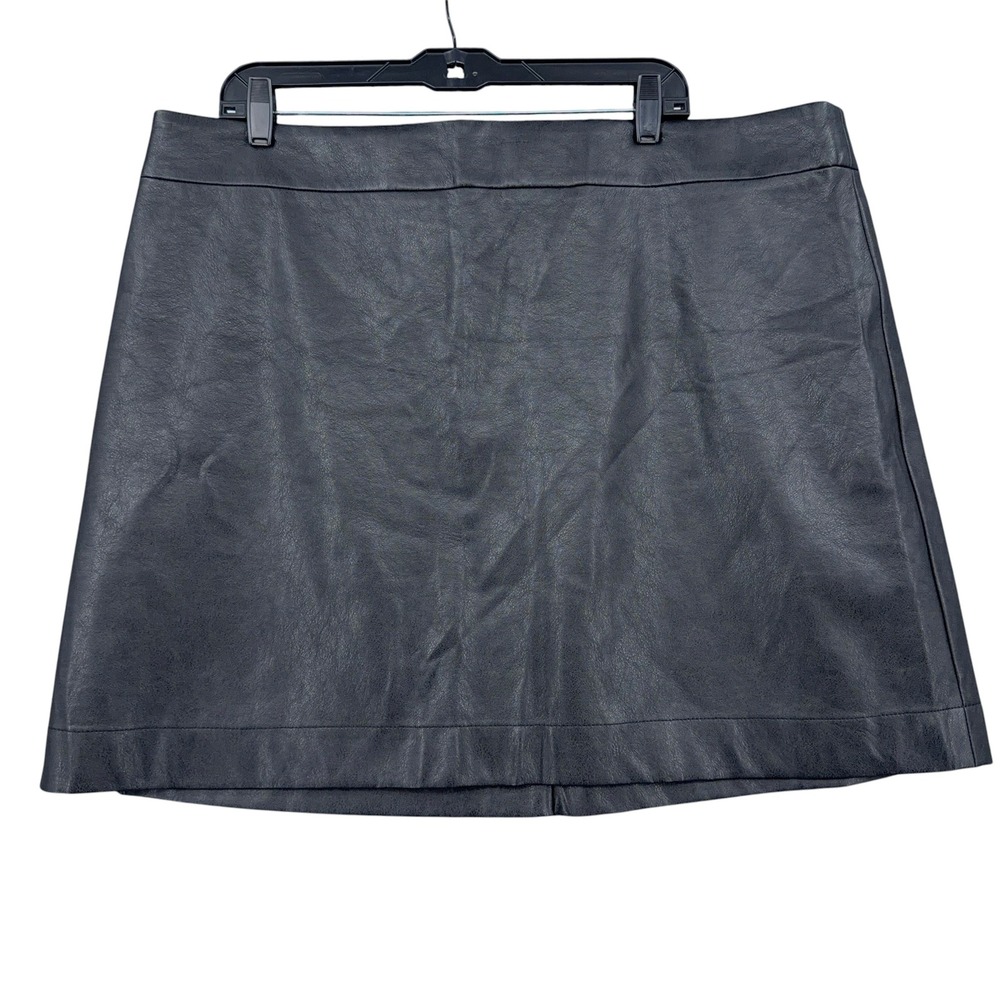 J.Crew Re-Imagined Mini Skirt Womens 20 Faux Leather Black BC893